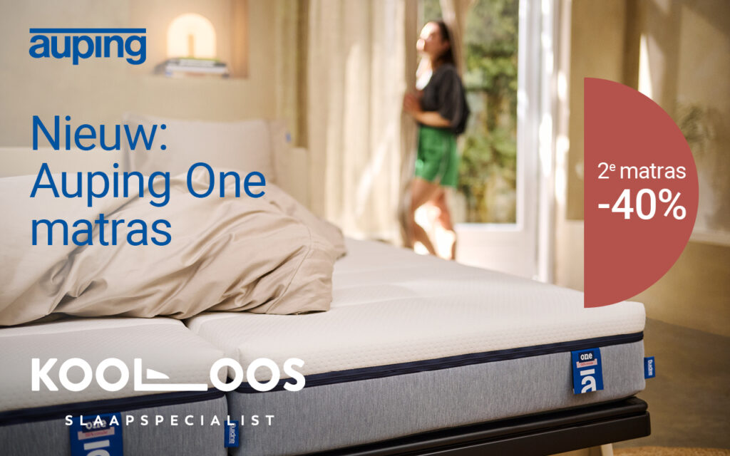 Auping 2e matras 40% KORTING 1 703 0784 74 OneTwo banner Kooloos 1280x800px 1