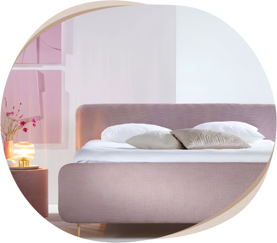 roze boxspring bed