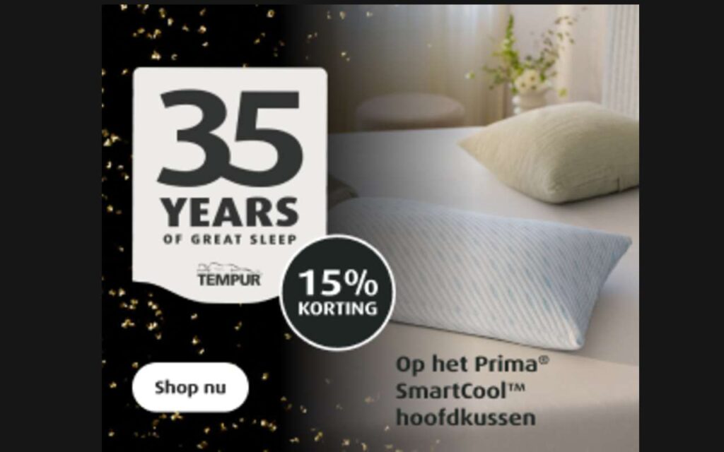 korting op Tempur hoofdkussen prima