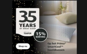 korting op Tempur hoofdkussen prima